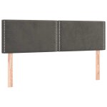 Vidaxl t�tes de lit gris fonc� 144x5x78 / 88 cm velours