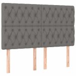 Vidaxl t�te de lit gris fonc� 160 x 7 x 118 / 128 cm tissu