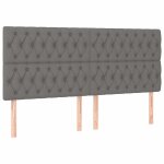 Vidaxl t�te de lit gris fonc� 180 x 7 x 118 / 128 cm tissu