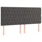 Vidaxl t�te de lit gris fonc� 180 x 7 x 118 / 128 cm velours