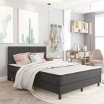 Vidaxl tte de lit gris fonc tissu 140x200 cm