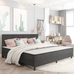 Vidaxl t�te de lit gris fonc� tissu 200x200 cm