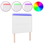 Vidaxl tte de lit  led blanc 100x5x118 / 128 cm similicuir