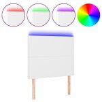 Vidaxl tte de lit  led blanc 100x5x118 / 128 cm similicuir