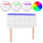 Vidaxl tte de lit  led blanc 100x5x78 / 88 cm similicuir