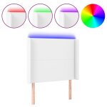 Vidaxl tte de lit  led blanc 103x16x118 / 128 cm similicuir
