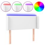 Vidaxl tte de lit  led blanc 103x16x78 / 88 cm similicuir