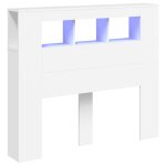 Vidaxl t�te de lit � led blanc 120x18, 5x103, 5 cm bois d'ing�nierie