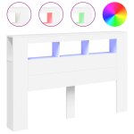 Vidaxl t�te de lit � led blanc 160x18, 5x103, 5 cm bois d'ing�nierie