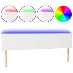 Vidaxl t�te de lit � led blanc 180x5x78 / 88 cm similicuir