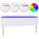 Vidaxl tte de lit  led blanc 180x5x78 / 88 cm similicuir