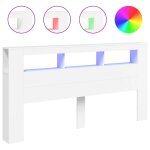 Vidaxl tte de lit  led blanc 200x18, 5x103, 5 cm bois d'ingnierie