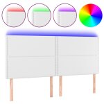 Vidaxl tte de lit  led blanc 200x5x118 / 128 cm similicuir