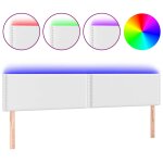 Vidaxl t�te de lit � led blanc 200x5x78 / 88 cm similicuir