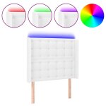 Vidaxl t�te de lit � led blanc 83x16x118 / 128 cm similicuir
