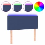 Vidaxl t�te de lit � led bleu 100x5x78 / 88 cm tissu