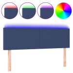 Vidaxl t�te de lit � led bleu 144x5x78 / 88 cm tissu