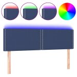 Vidaxl t�te de lit � led bleu 144x5x78 / 88 cm tissu