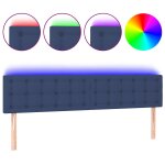 Vidaxl t�te de lit � led bleu 180x5x78 / 88 cm tissu