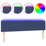 Vidaxl t�te de lit � led bleu 180x5x78 / 88 cm tissu