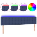 Vidaxl tte de lit  led bleu 180x5x78 / 88 cm tissu