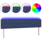 Vidaxl t�te de lit � led bleu 180x7x78 / 88 cm tissu