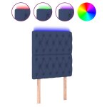 Vidaxl t�te de lit � led bleu 80x7x118 / 128 cm tissu