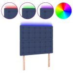 Vidaxl t�te de lit � led bleu 90x5x118 / 128 cm tissu