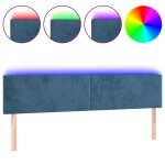 Vidaxl t�te de lit � led bleu fonc� 160x5x78 / 88 cm velours