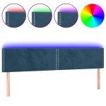 Vidaxl t�te de lit � led bleu fonc� 160x5x78 / 88 cm velours