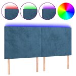 Vidaxl t�te de lit � led bleu fonc� 180x5x118 / 128 cm velours