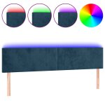 Vidaxl t�te de lit � led bleu fonc� 180x5x78 / 88 cm velours