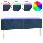 Vidaxl t�te de lit � led bleu fonc� 180x5x78 / 88 cm velours