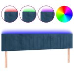 Vidaxl t�te de lit � led bleu fonc� 180x5x78 / 88 cm velours