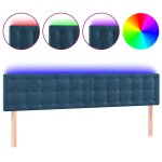 Vidaxl tte de lit  led bleu fonc 180x5x78 / 88 cm velours