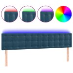 Vidaxl t�te de lit � led bleu fonc� 180x5x78 / 88 cm velours