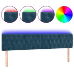 Vidaxl t�te de lit � led bleu fonc� 180x7x78 / 88 cm velours