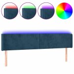 Vidaxl t�te de lit � led bleu fonc� 183x16x78 / 88 cm velours