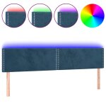 Vidaxl t�te de lit � led bleu fonc� 200x5x78 / 88 cm velours