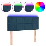 Vidaxl t�te de lit � led bleu fonc� 80x5x78 / 88 cm velours