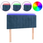 Vidaxl tte de lit  led bleu fonc 80x5x78 / 88 cm velours