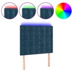 Vidaxl t�te de lit � led bleu fonc� 90x5x118 / 128 cm velours