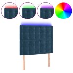 Vidaxl t�te de lit � led bleu fonc� 90x5x118 / 128 cm velours