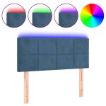 Vidaxl t�te de lit � led bleu fonc� 90x5x78 / 88 cm velours