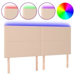Vidaxl t�te de lit � led cappuccino 180x5x118 / 128 cm similicuir