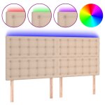 Vidaxl t�te de lit � led cappuccino 180x5x118 / 128 cm similicuir