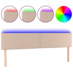 Vidaxl tte de lit  led cappuccino 180x5x78 / 88 cm similicuir