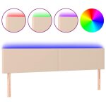 Vidaxl t�te de lit � led cappuccino 200x5x78 / 88 cm similicuir