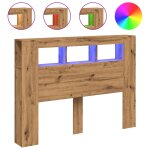 Vidaxl tête de lit à led chêne artisanal 140x18, 5x103, 5 cm Vidaxl tête de lit à led chêne artisanal 140x18, 5x103, 5 cm