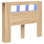 Vidaxl t�te de lit � led ch�ne sonoma 120x18, 5x103, 5cm bois ing�nierie
